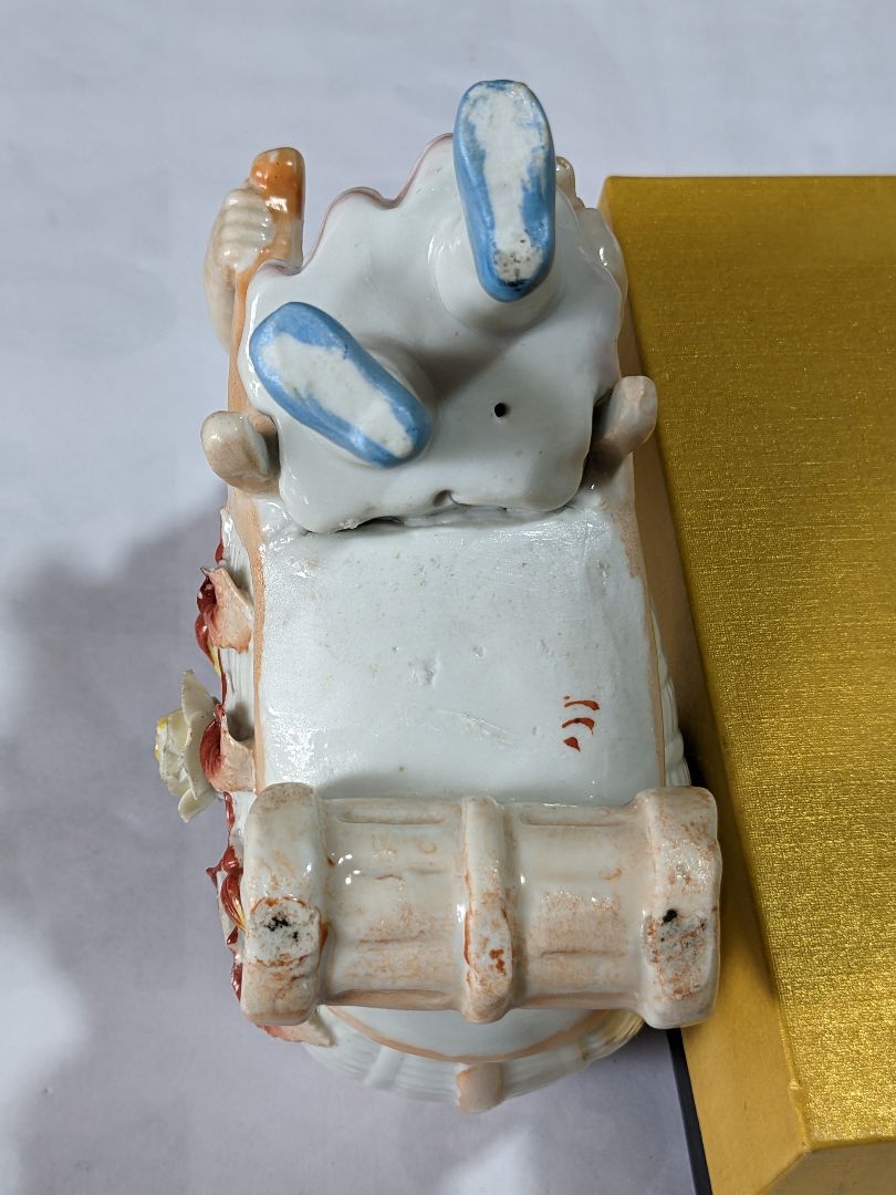 ♦明治時代 アールヌーボー 西洋アンティーク 陶磁器人形 宝石箱 骨董品