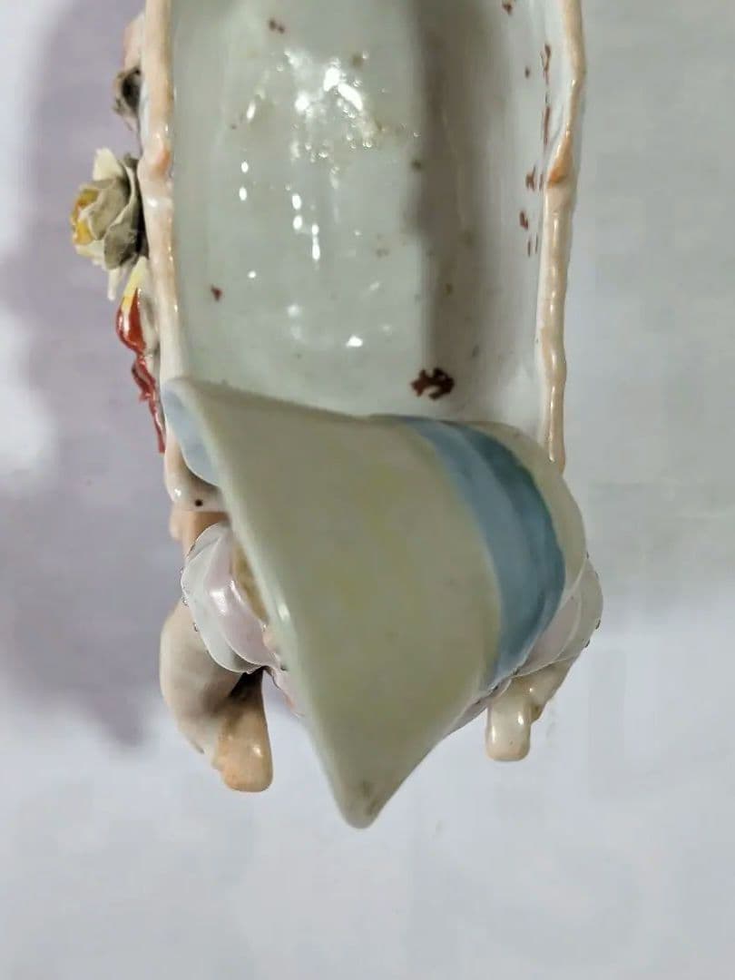 ♦明治時代 アールヌーボー 西洋アンティーク 陶磁器人形 宝石箱 骨董品