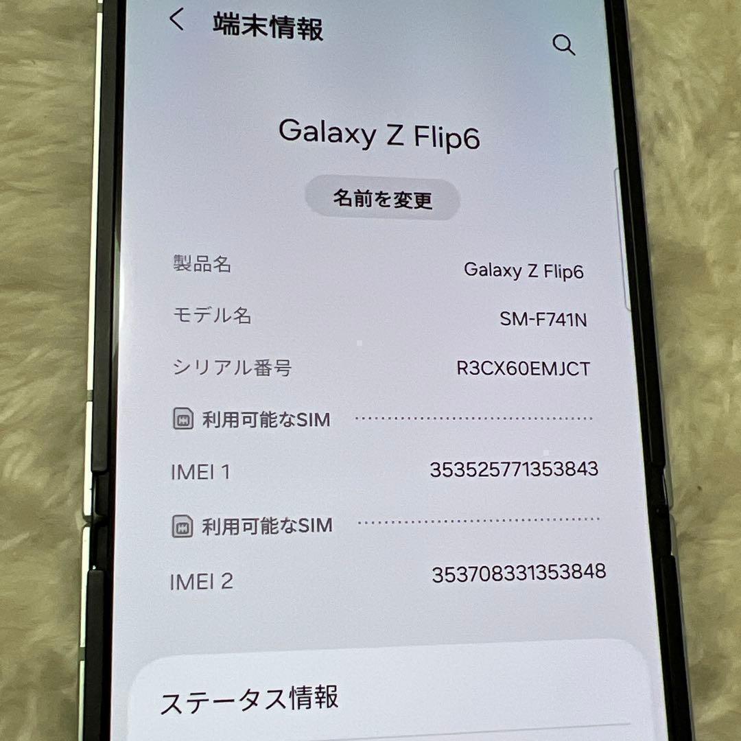 Galaxy Z Flip6 256GB ミント 美品 i42