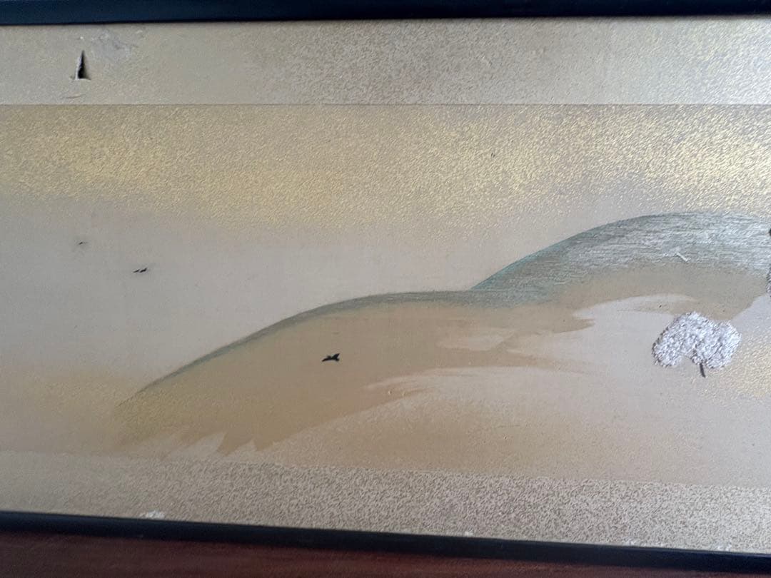 横額　刺繍　竹内栖鳳の絵をモチーフに