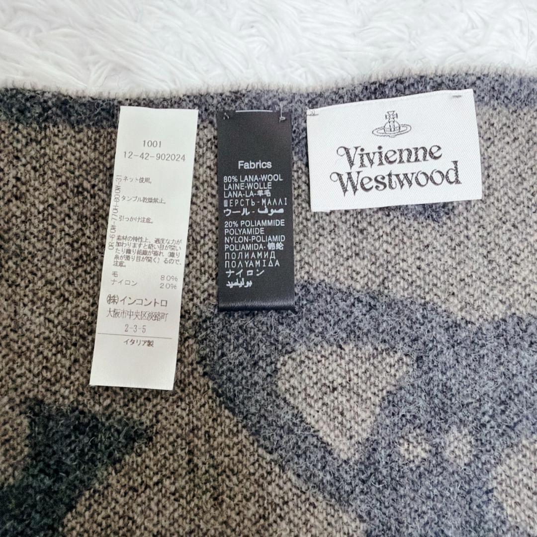 希少 Vivienne Westwood リバーシブル マフラー オーブ 総柄