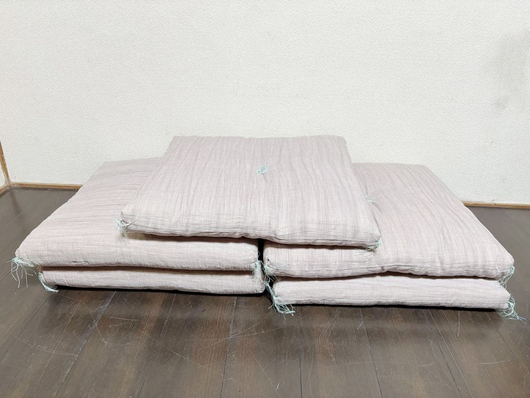 未使用 茶道具 手作り 座布団5客 銘仙判55cm×59cm 敷物 茶席 紙箱