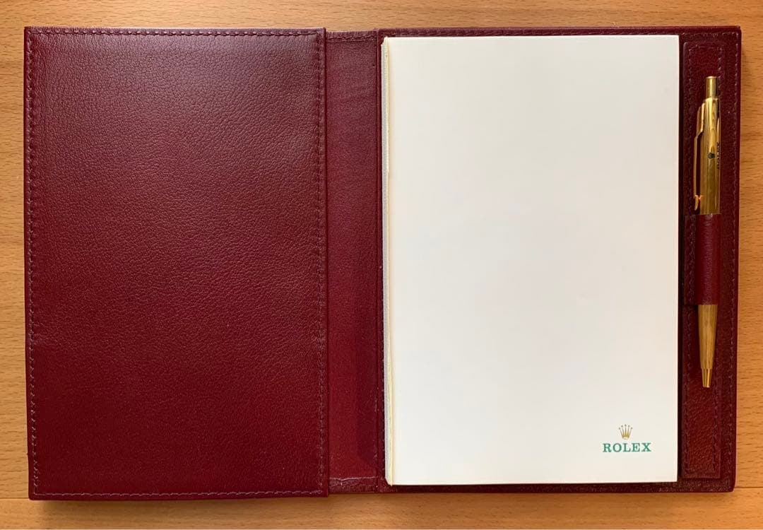 ROLEX ロレックス メモ帳 ノート レザーケース ボールペン付き