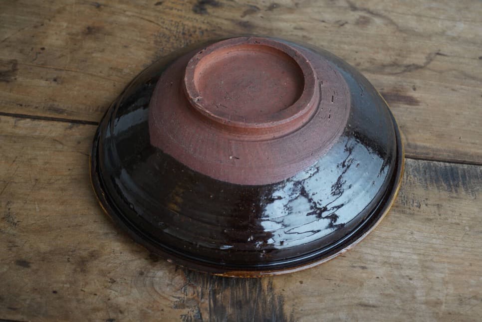 布志名焼ガレナ釉鉢 黄釉 明治頃 / アンティーク 古民藝 黄釉 ボウル 柳宗悦