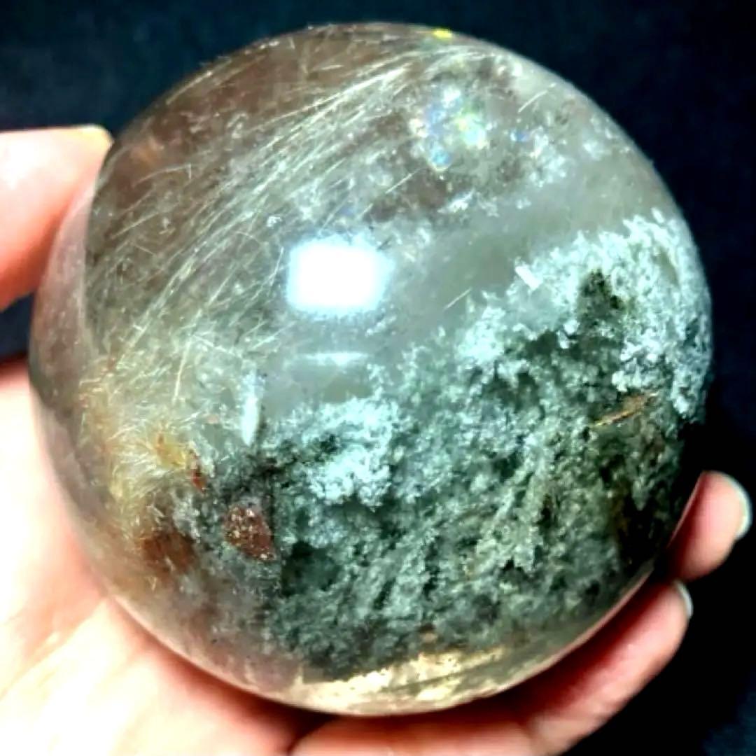 超大玉　68mm ゴールドルチルファントムクォーツ　金針水晶　パワーストーン