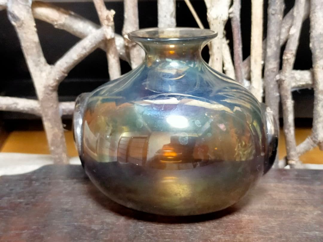 ♥銀化♥　ガラス　♥　花瓶　♥　花器　一輪挿し　骨董　古玩