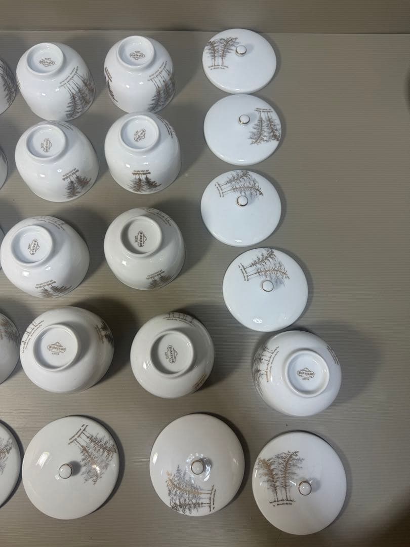 2301 深川製磁　茶器セット　急須2客　湯呑蓋付13客