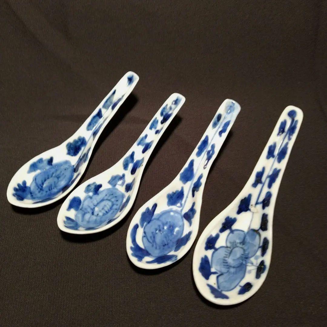 清朝　青花草　古蓮華　古玩　中国　骨董