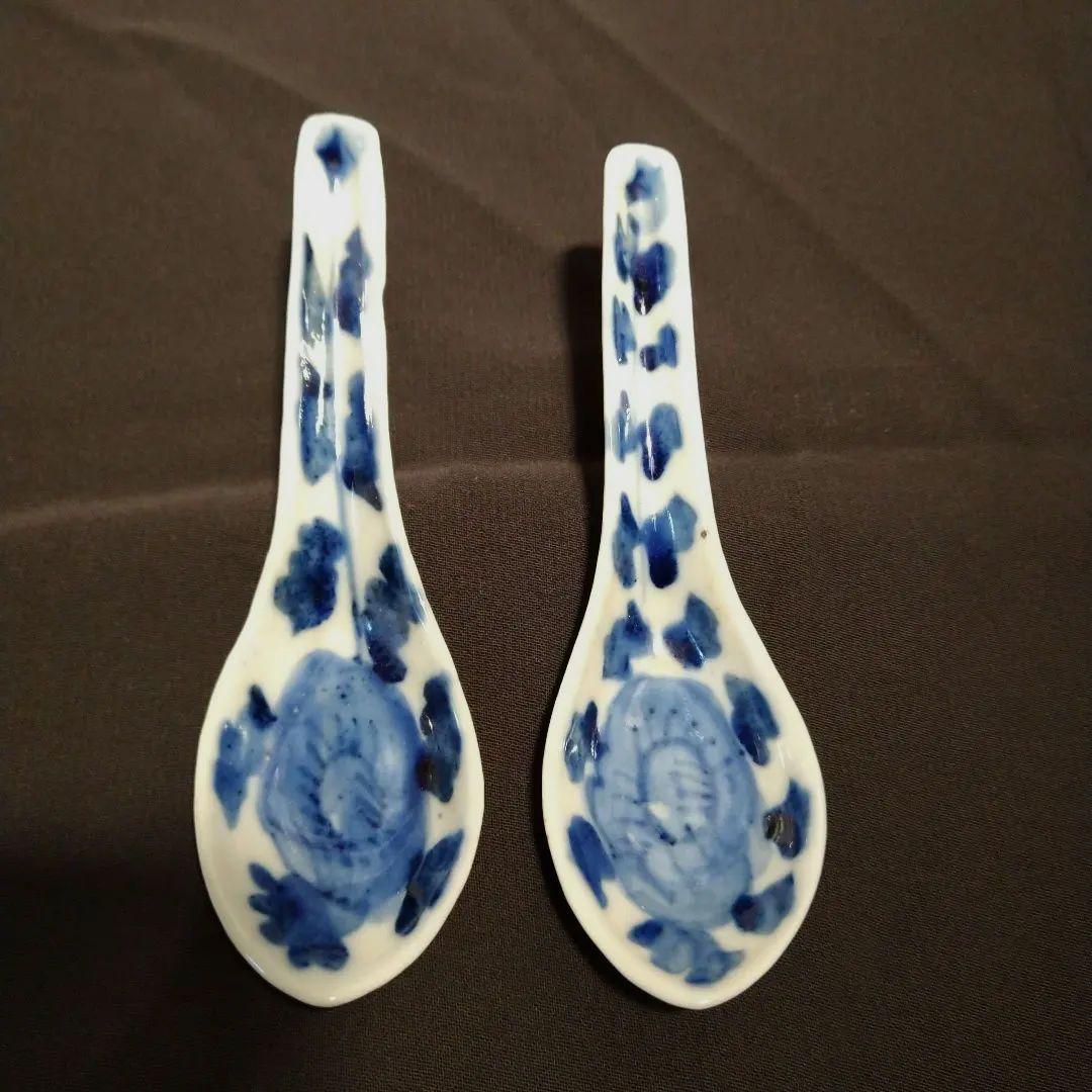 清朝　青花草　古蓮華　古玩　中国　骨董