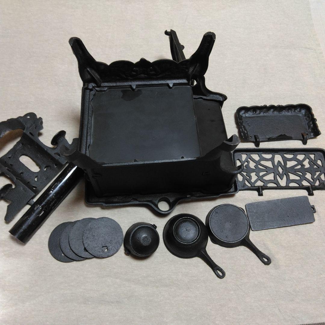 ヴィンテージCRECENTミニチュア鋳鉄製ストーブ·アンティークキッチン·レア