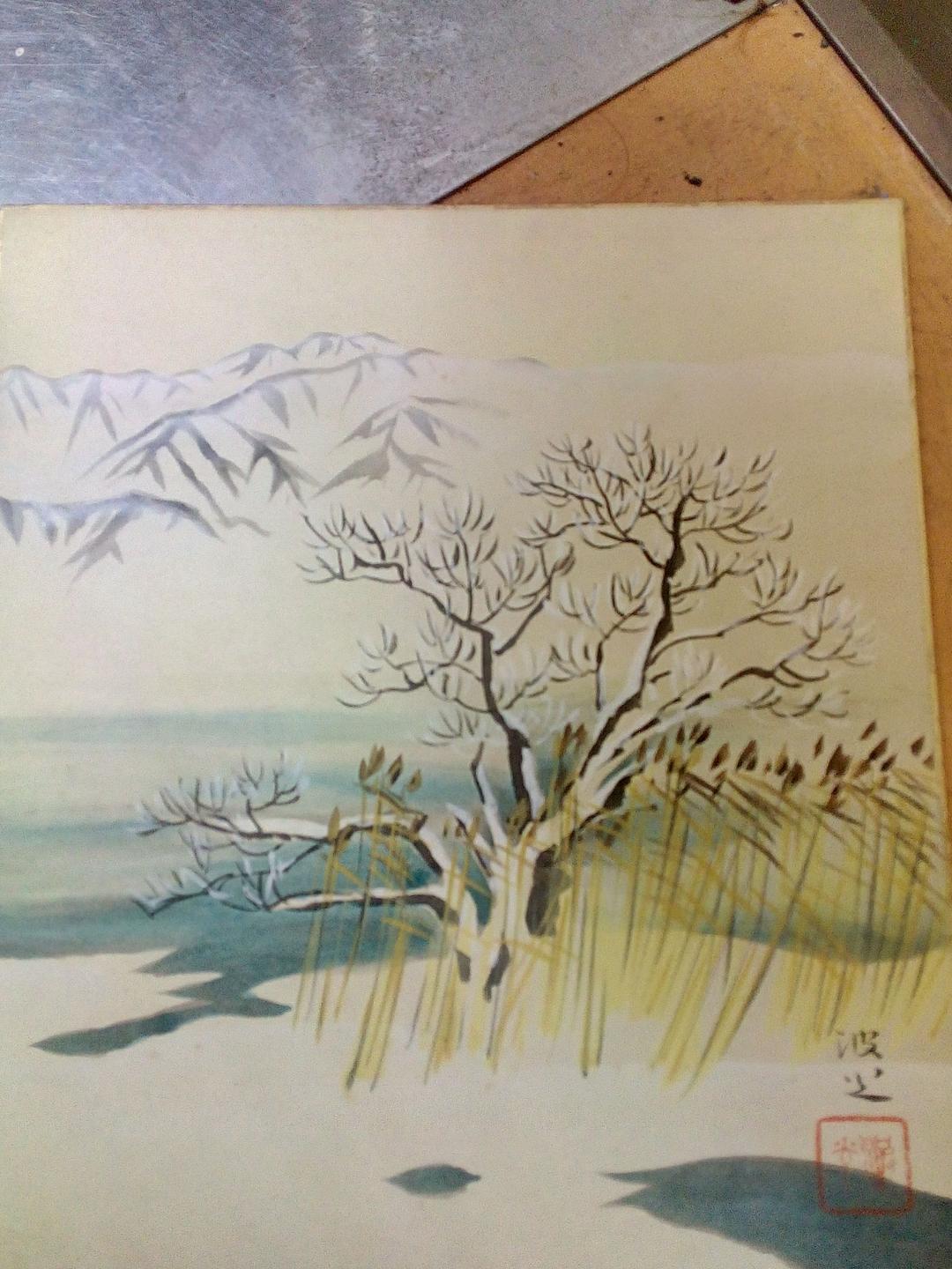 波火　色紙絵６枚セット美術品　骨董　絵画　美術品　日本画　筆画