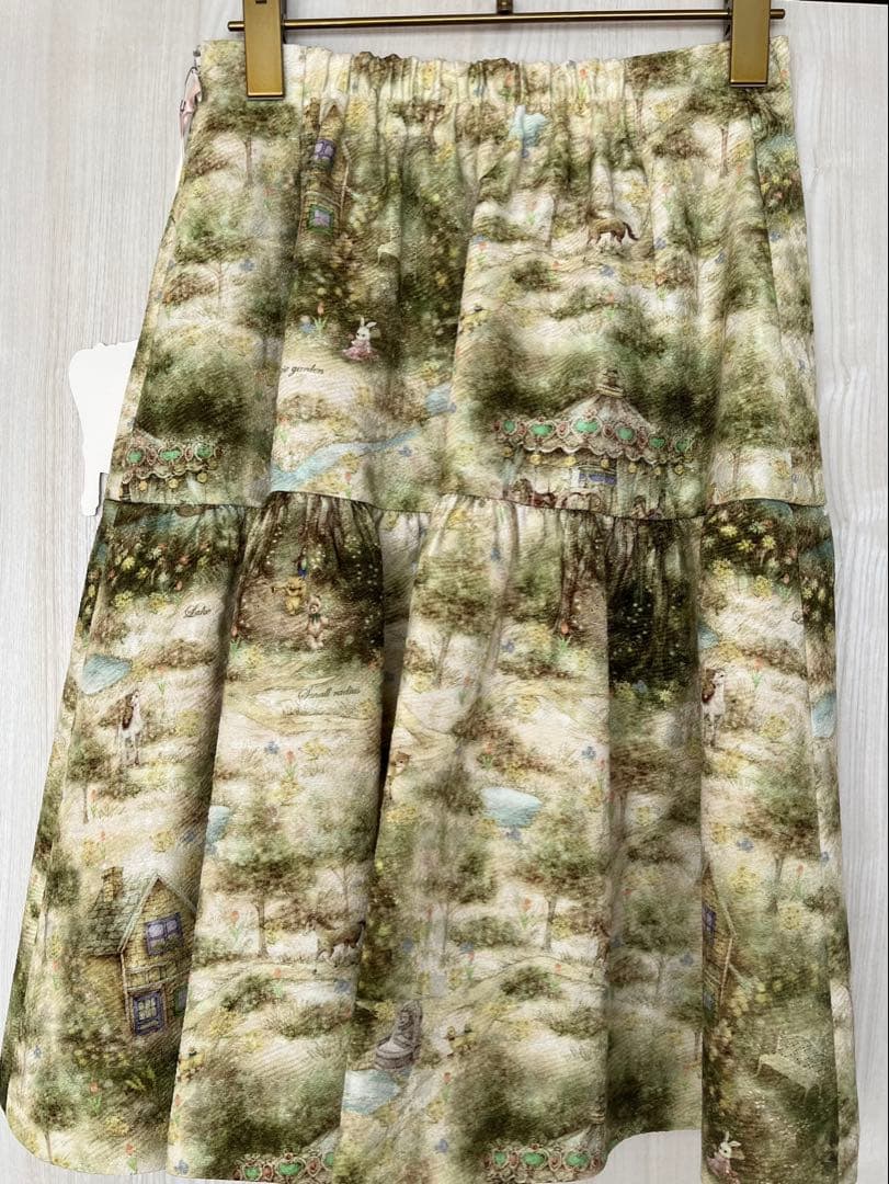 yukiemon＿テキスタイルミドルスカート新品タグ付きM