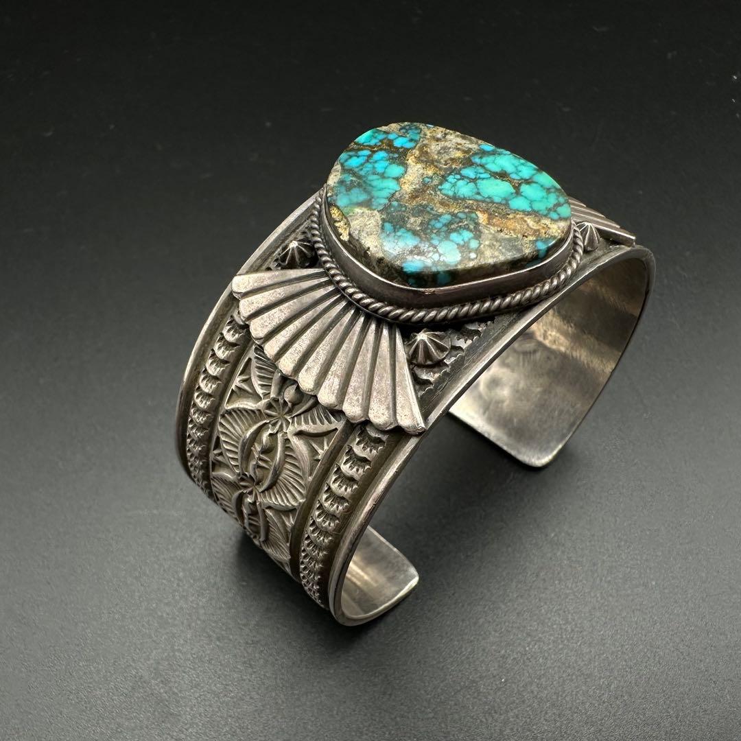 NAVAJO サンシャインリーブス スタンプワーク　ターコイズ　バングル