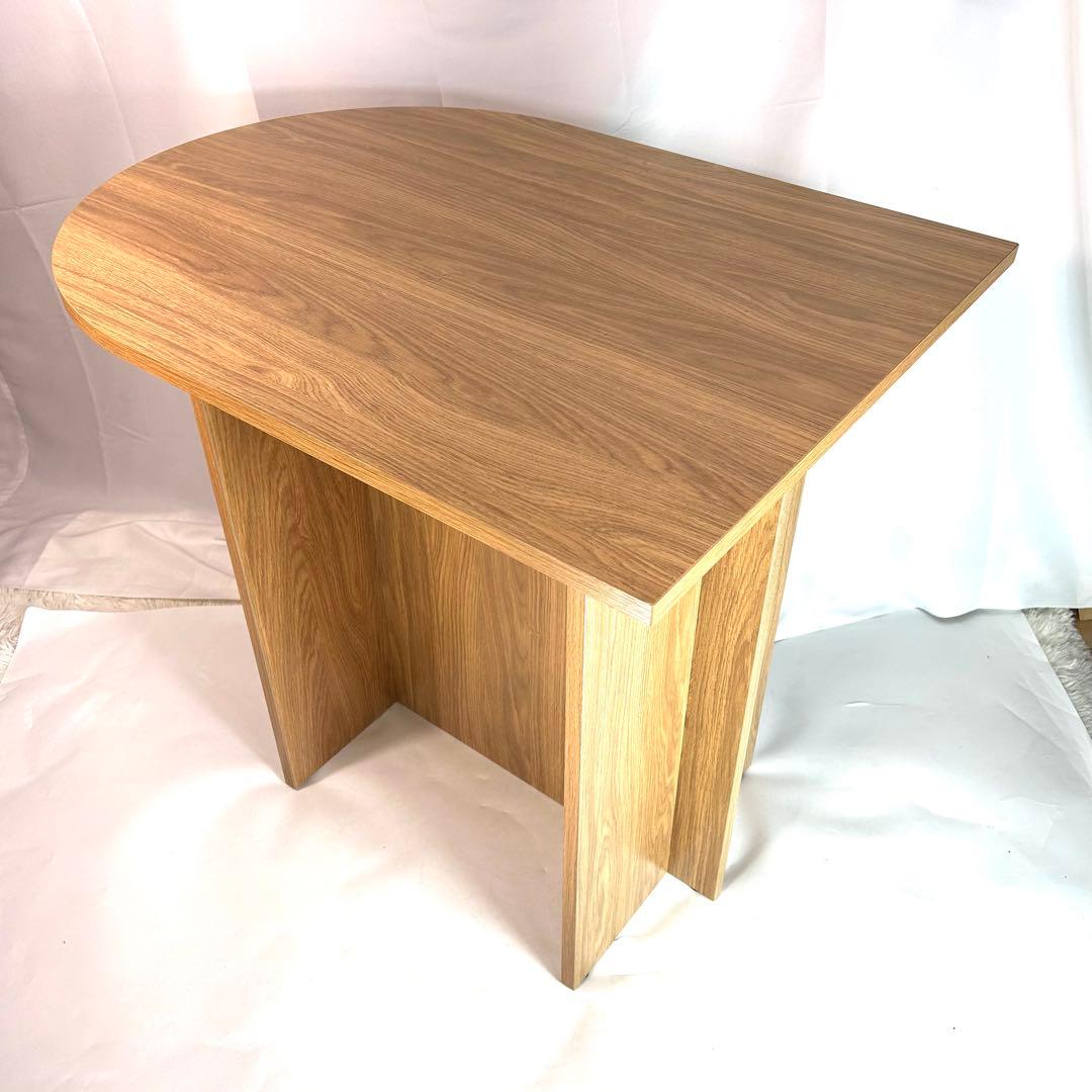 woodray 韓国 モダンテーブル 半楕円型 カフェテーブル 木製テーブル