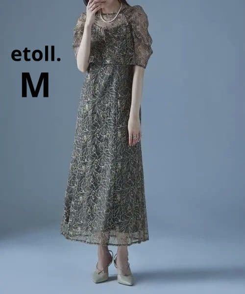【etoll.】刺繍レースレイヤードドレス 結婚式 オケージョン