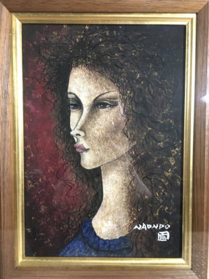 ○中村直人 「リラ」 肉筆 ガッシュ 直筆サイン/裏書 絵画 藤田嗣治 親交