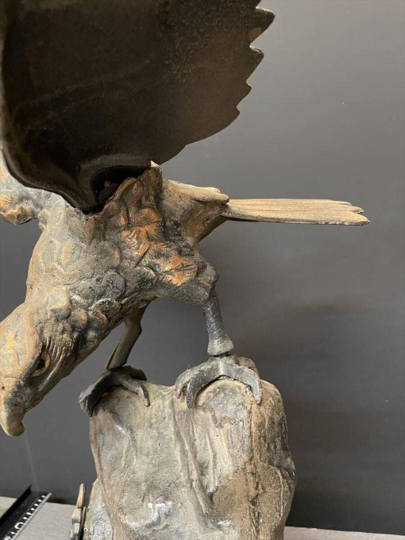 限定値下　まごころ堂　銅器の鷹　銅製　置物　5783