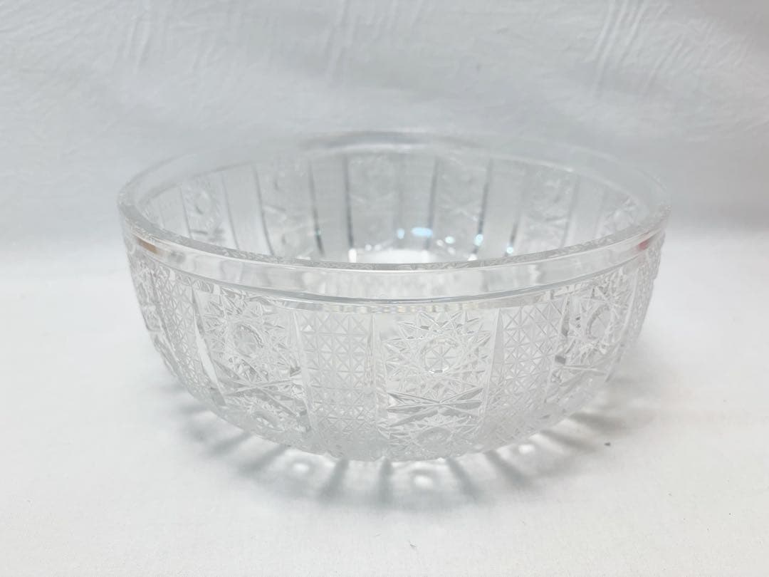 未使用 茶道具 ギャマン平水指 義山水指 替蓋付 クリスタル ガラス 水指 木箱