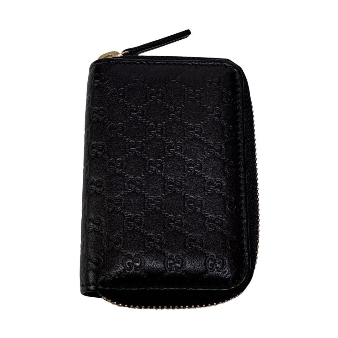 【美品】GUCCI グッチ 6連キーケース マイクログッチシマ 鍵 カード 黒