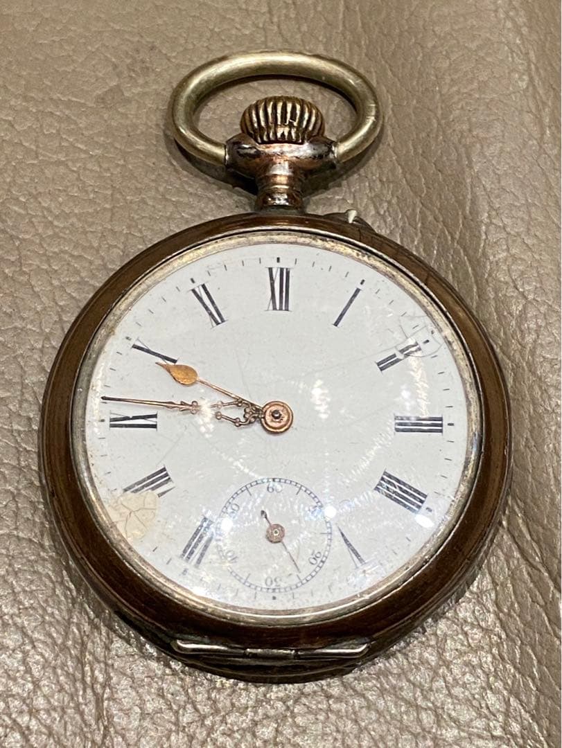 大戦前ドイツ製　ドイツ軍将校用銀製手巻懐中時計 ナチドイツ突撃隊　作動品　純銀