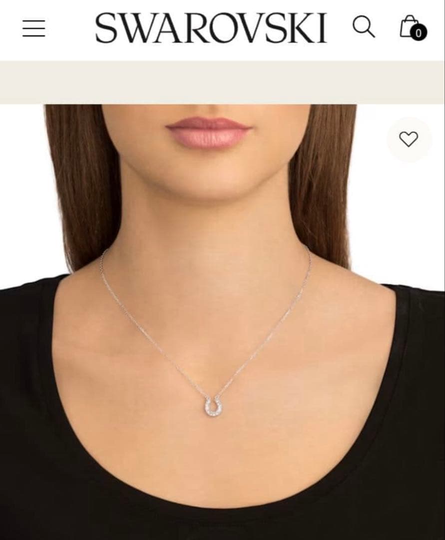 Swarovski 　蹄鉄　ネックレス　ギフトバッグ　Towards ホワイト