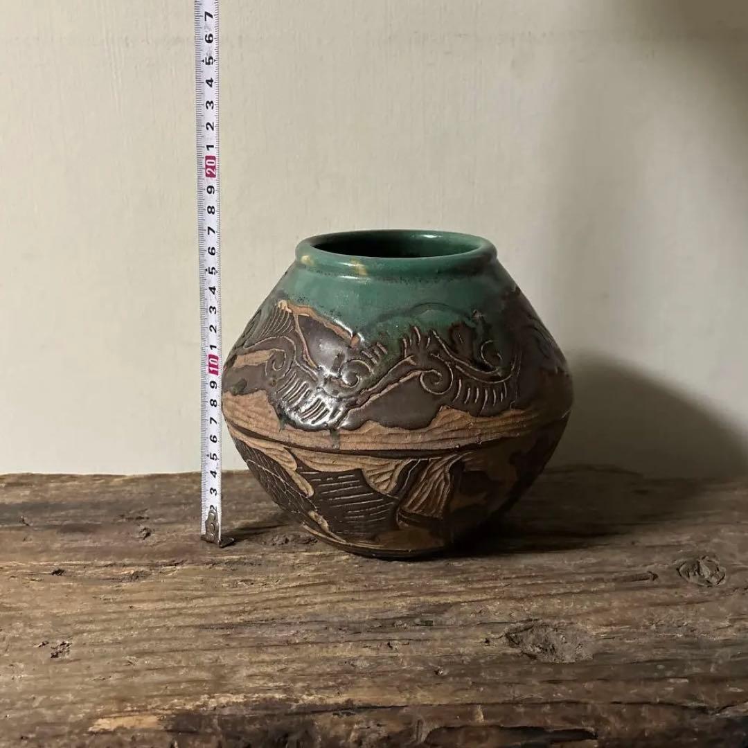 琉球古典焼　壺　古民芸.やちむん.壺屋焼.古道具.骨董品.アンティーク　検:李朝