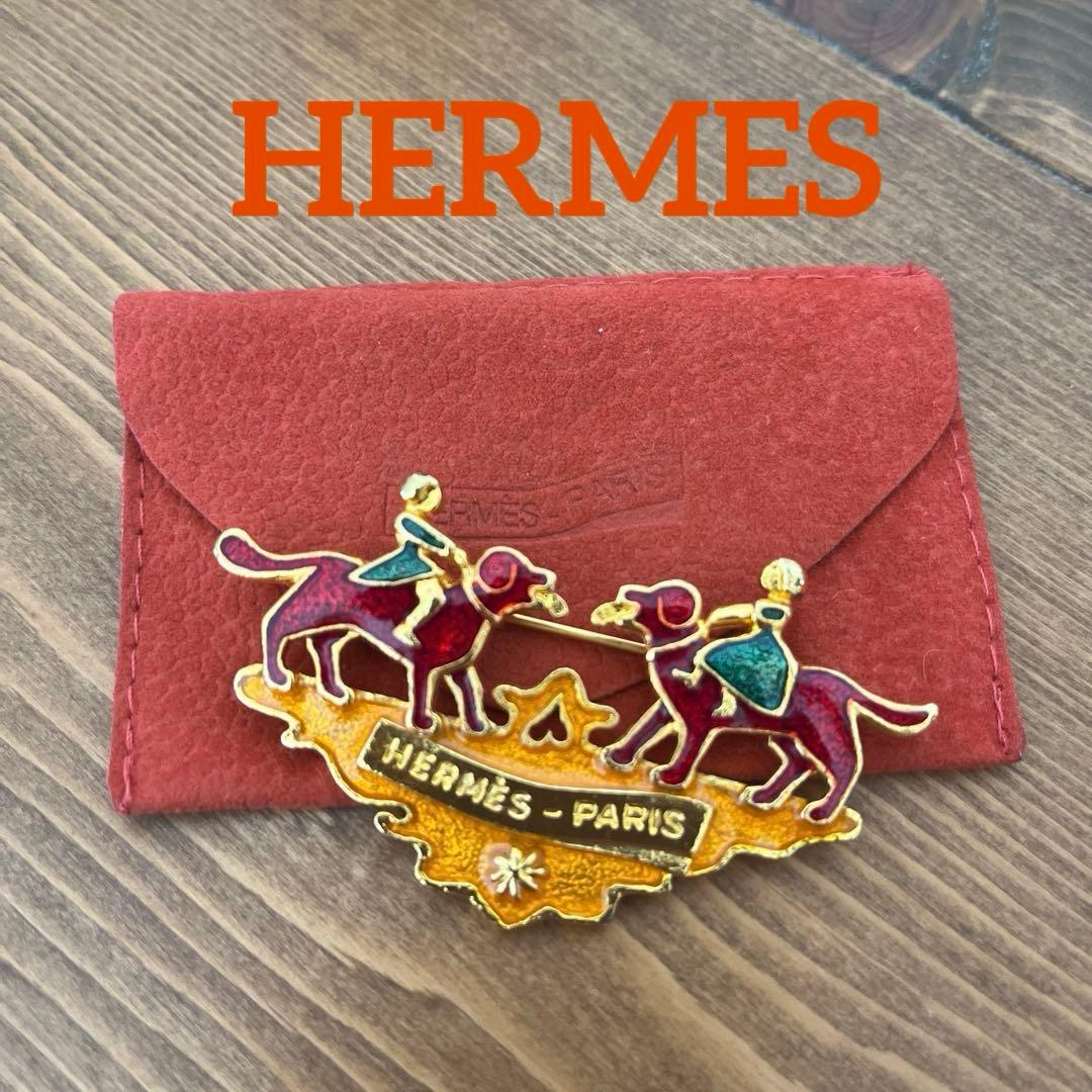 タイムセール！エルメス　少女と犬のブローチ