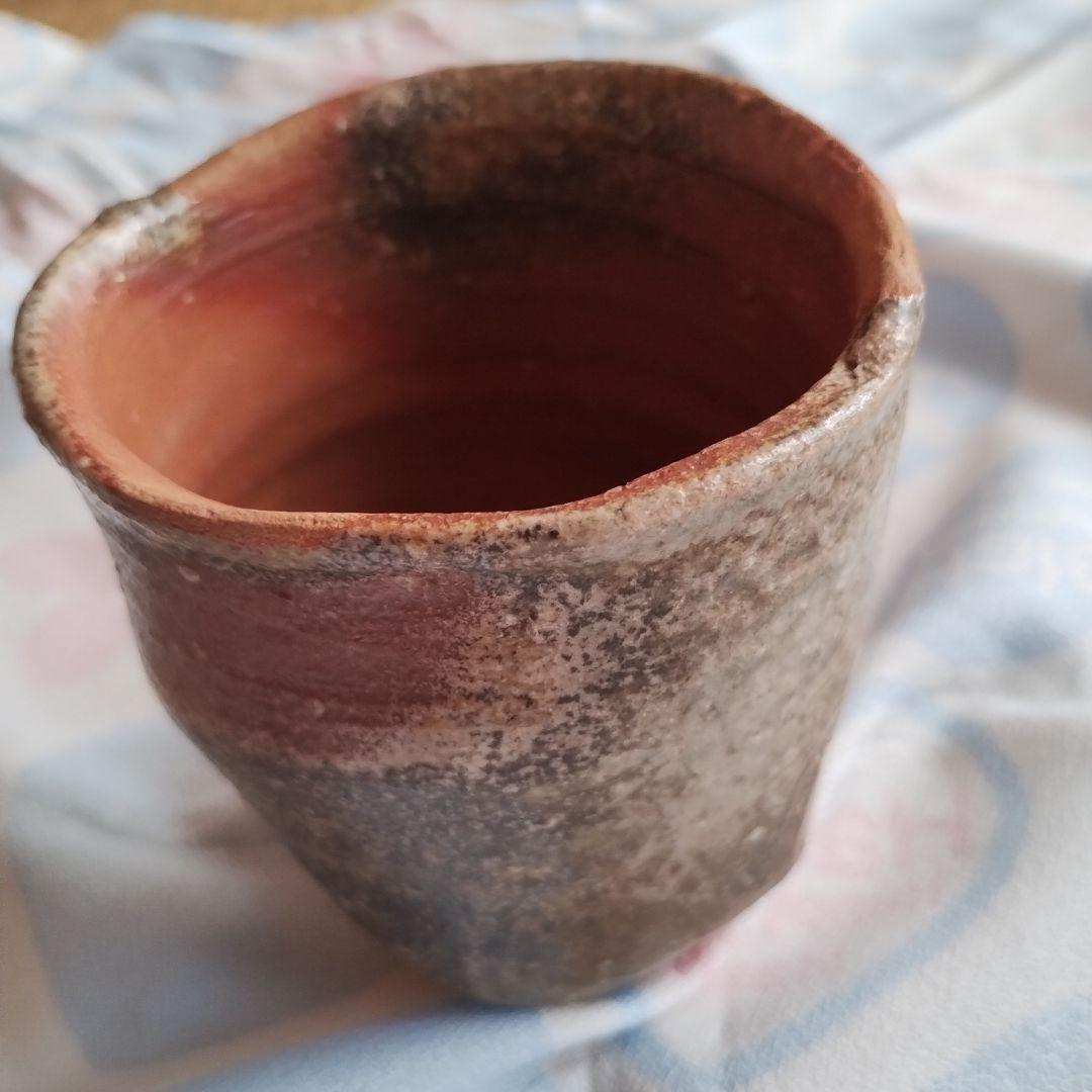 藤岡周平【師：谷本光生】〇伊賀湯呑〇共箱・布（サインあり）