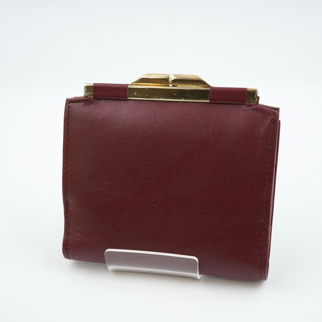 ✨極美品・箱付き✨　DIOR ディオール　二つ折り　がま口　エンボスロゴ　レザー