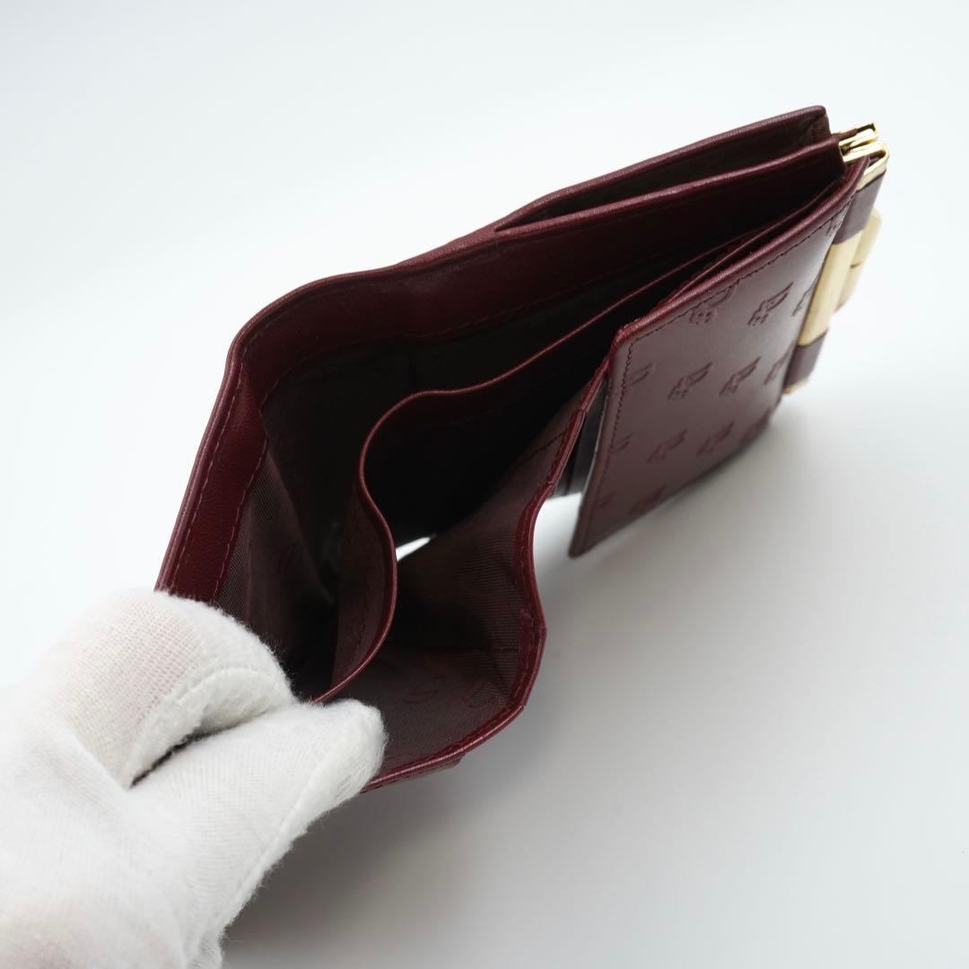 ✨極美品・箱付き✨　DIOR ディオール　二つ折り　がま口　エンボスロゴ　レザー