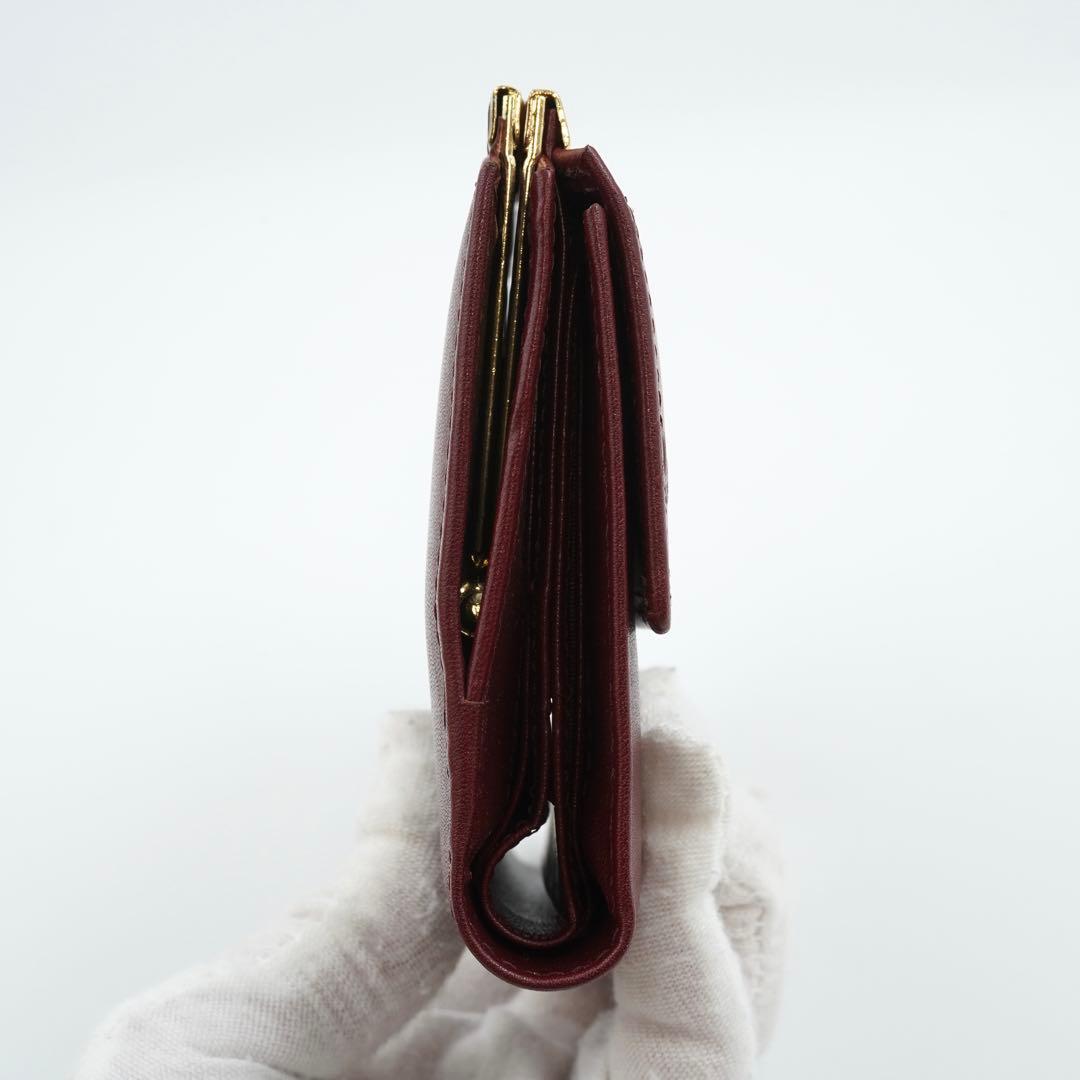 ✨極美品・箱付き✨　DIOR ディオール　二つ折り　がま口　エンボスロゴ　レザー