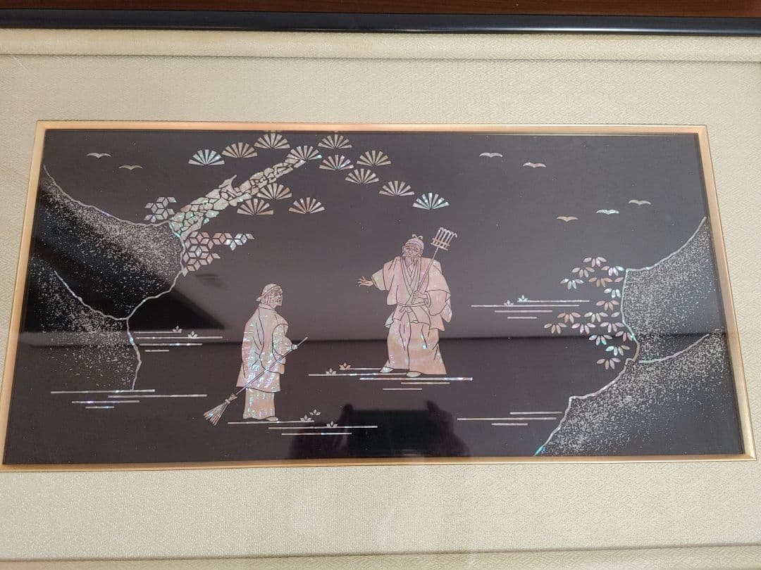 絵画 螺鈿 らでん 古美術 青貝細工　手渡し可能 島根県