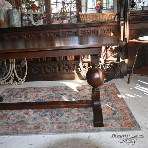 IFU-417 英国アンティーク オーク ダイニングテーブル 作業台 テーブル