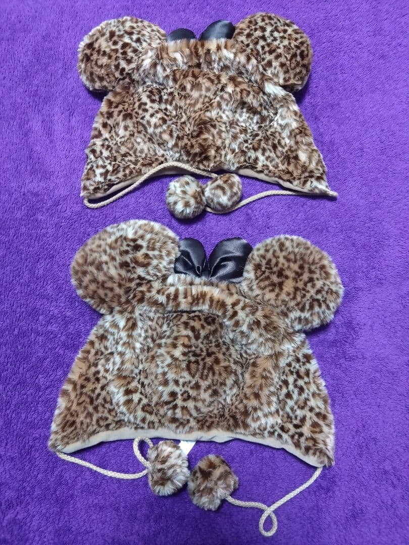 ミニー　ヒョウ柄　ブラウン　ファンキャップ　セット