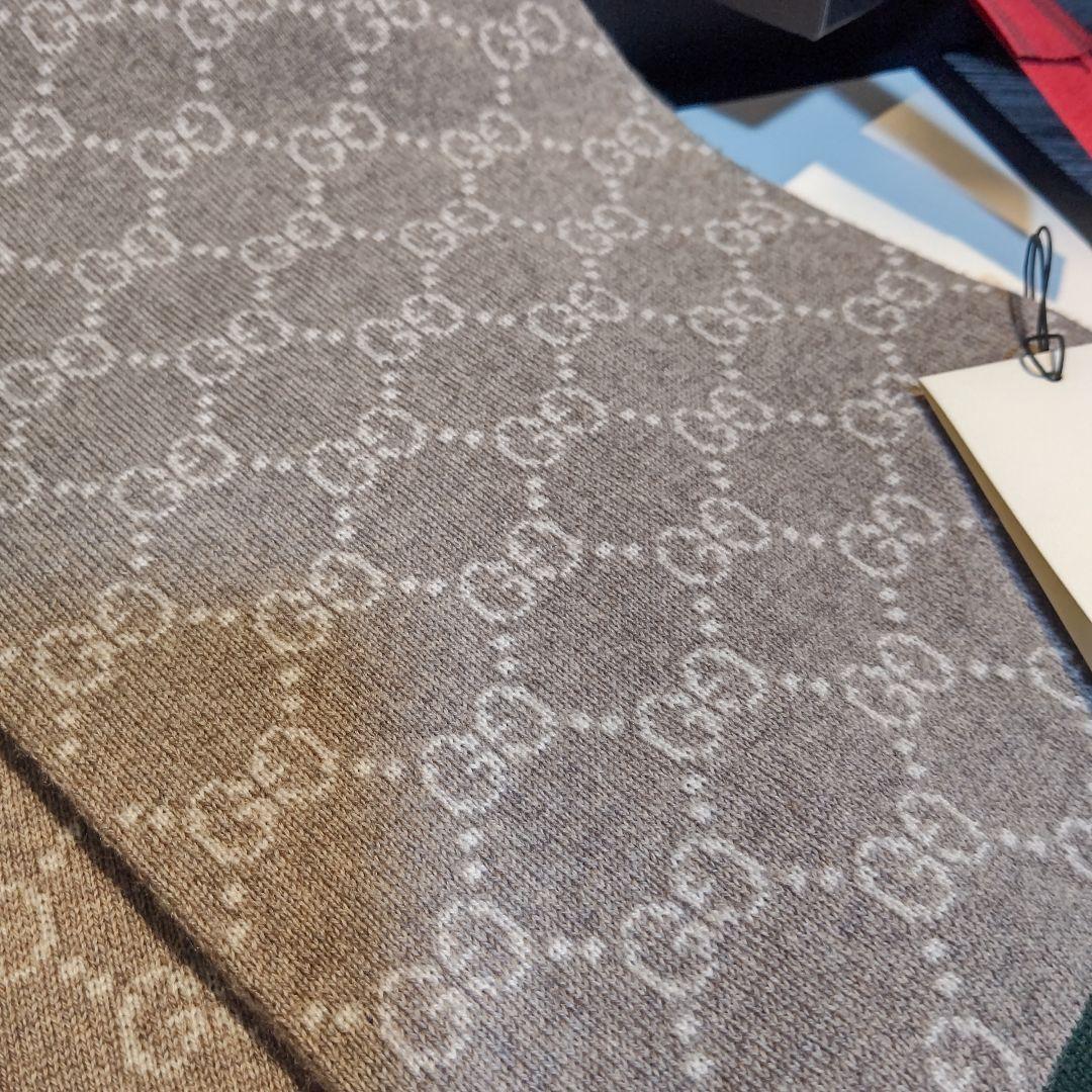 ❤美品箱付き❤GUCCI マフラー ストール スカーフ❤ホワイト&ベージュ❤