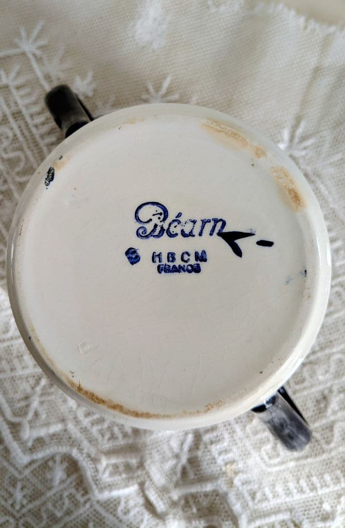 クレイユモントロー HBCM バスク柄 Bearn シュガーポット フランス