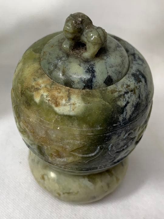 石香炉・小さな石材彫刻・香道具・蓋付き・骨董・蔵出し