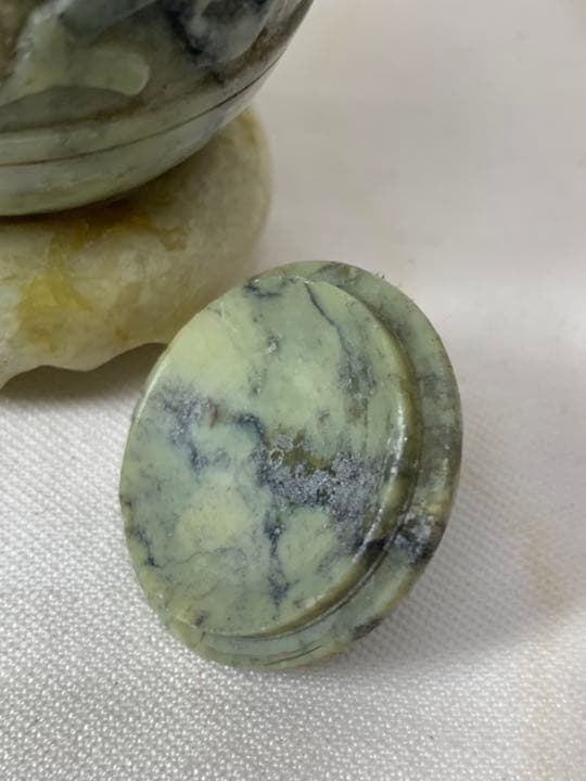 石香炉・小さな石材彫刻・香道具・蓋付き・骨董・蔵出し