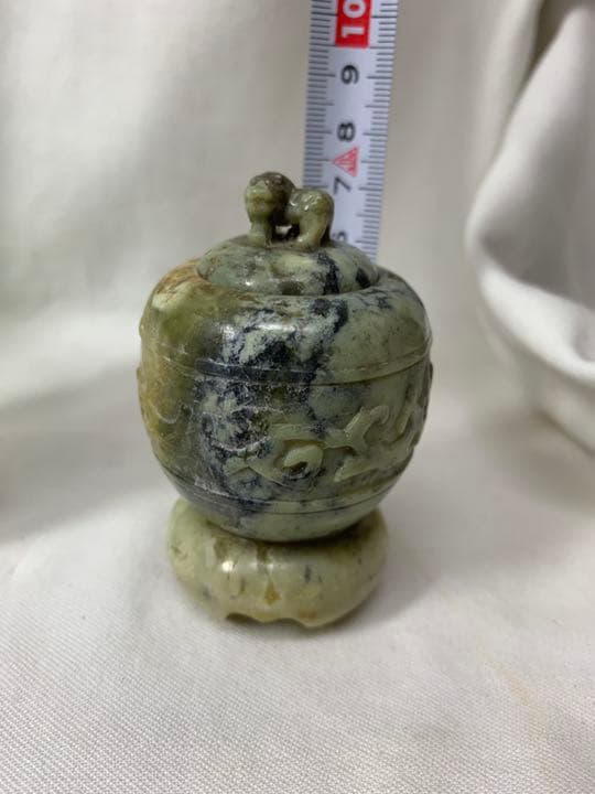 石香炉・小さな石材彫刻・香道具・蓋付き・骨董・蔵出し