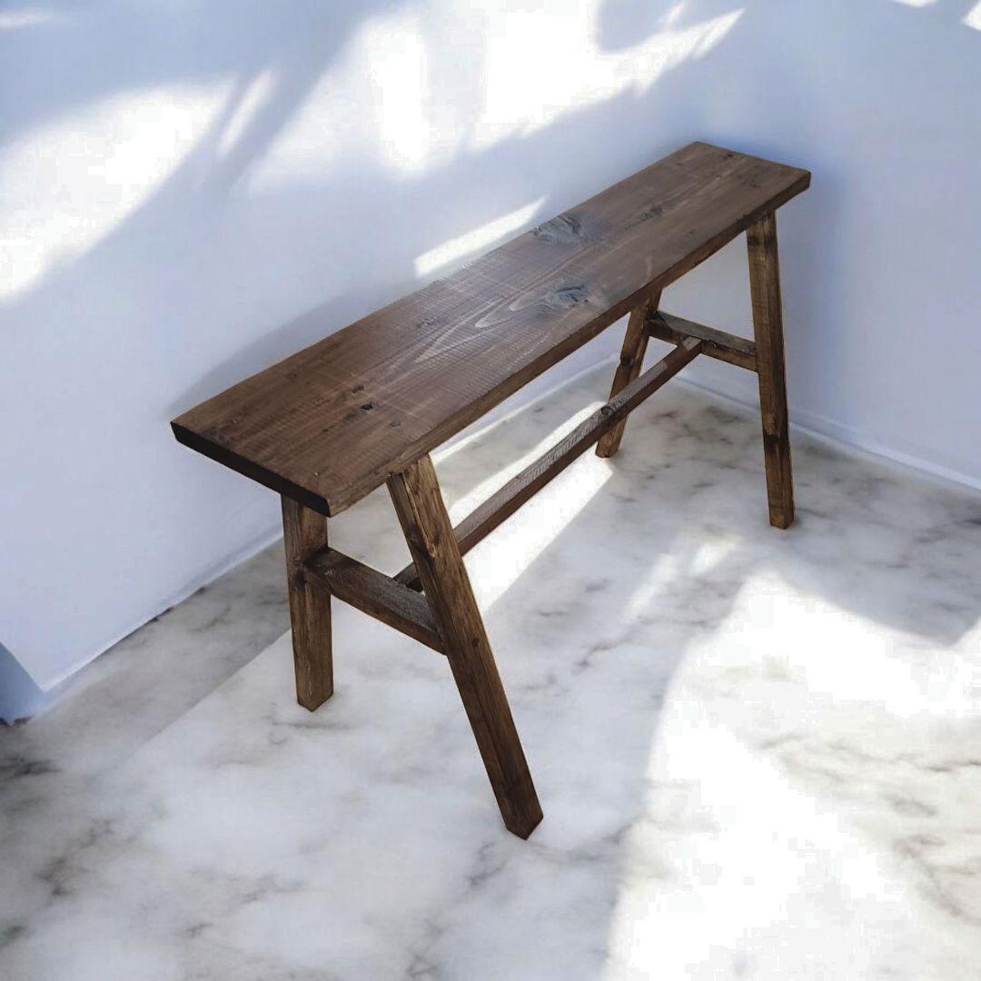 新生活を彩るシンプルな木製/ベンチ/スツールチェア/ウォルナットカラー