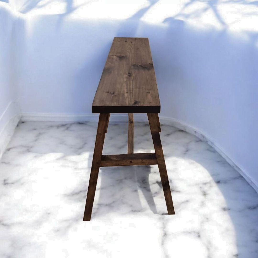 新生活を彩るシンプルな木製/ベンチ/スツールチェア/ウォルナットカラー