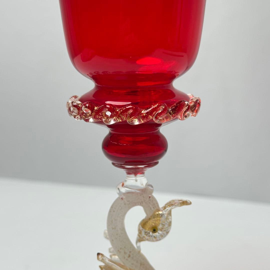 【超希少】Elite Mrano ヴェネチアンガラス ムラーノガラス 金彩 白鳥