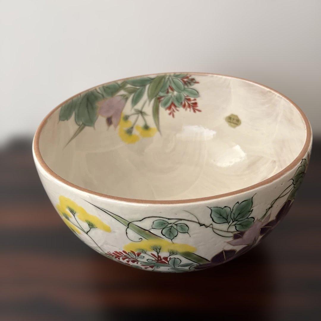 大鉢　陶葊　土渕善丕氐作　京焼・清水焼　色絵陶磁器
