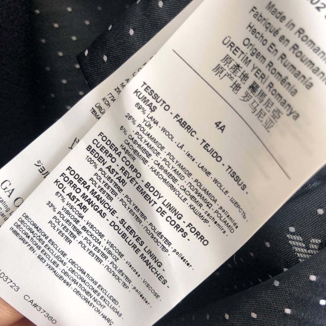 新品タグ付！アルマーニ　カシミヤ入りウールコート　濃紺ワンピース　受験発表会入学