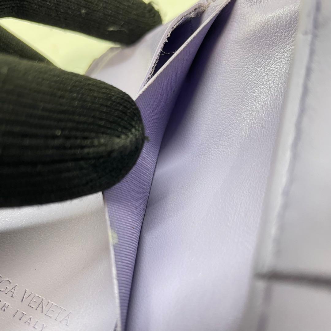 2978 ボッテガヴェネタ 三つ折り財布 カセット マキシ パープル レザー