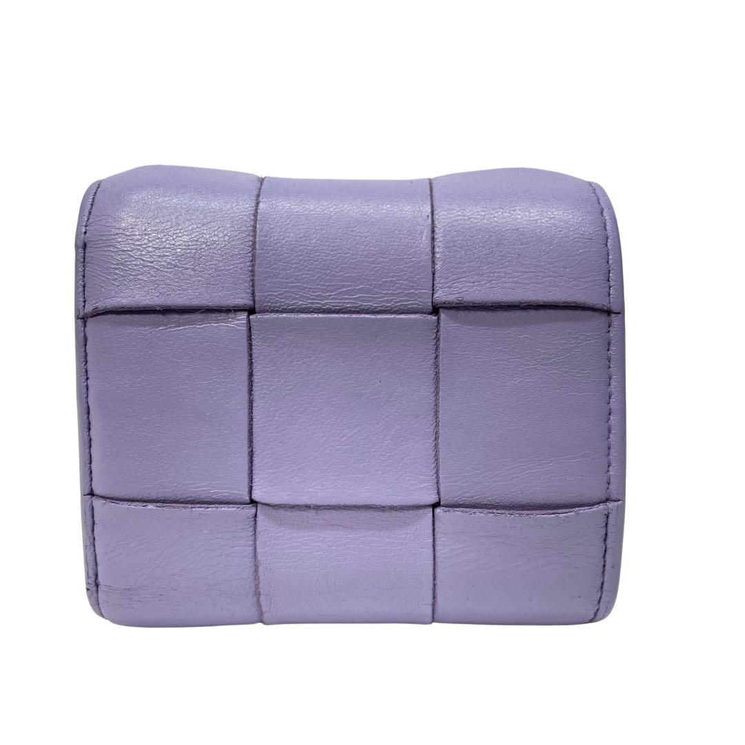 2978 ボッテガヴェネタ 三つ折り財布 カセット マキシ パープル レザー