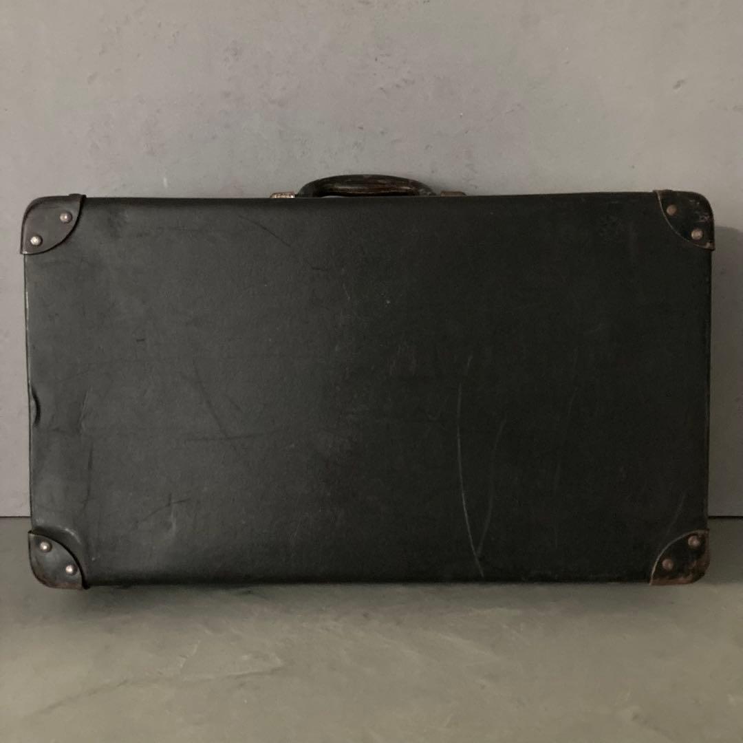 ヴィンテージ 鍵付き トランクケース トランクバッグ ブラック古道具⑤