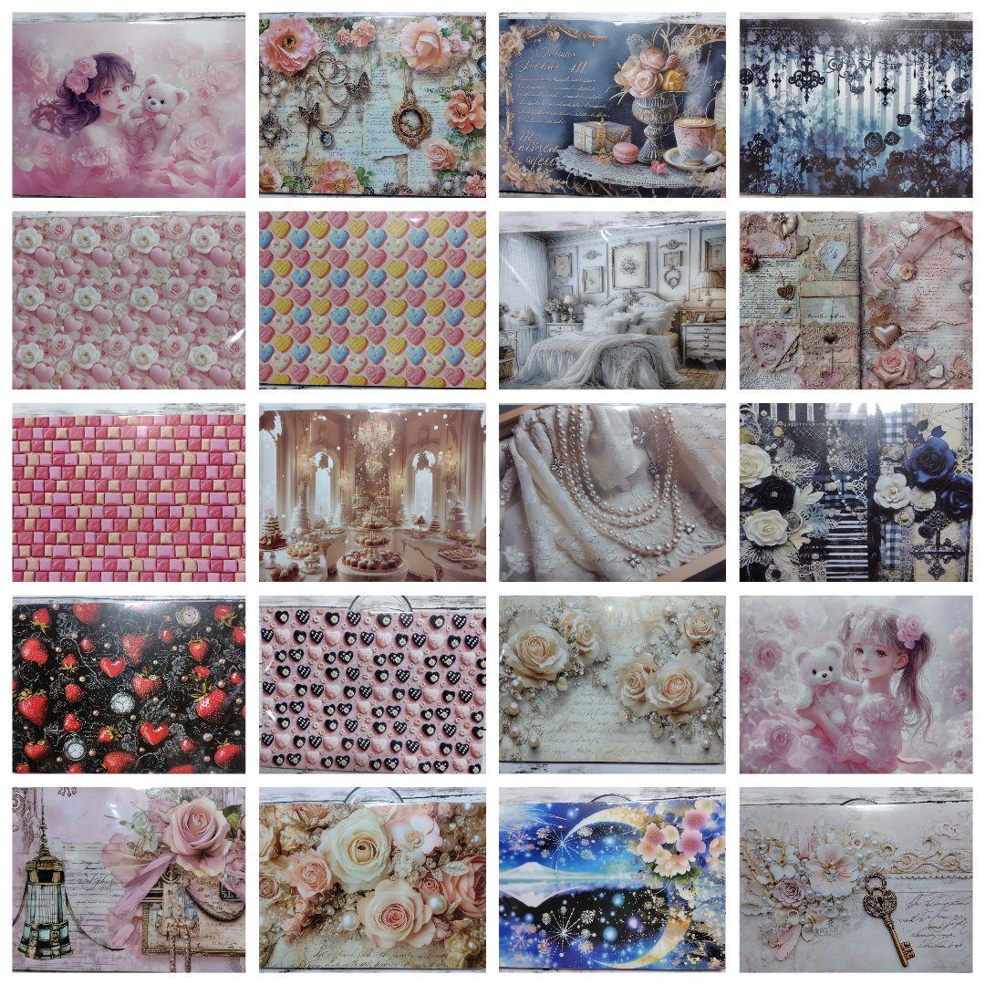 まとめ売り☆デザインペーパー1000枚/コラージュシート200枚