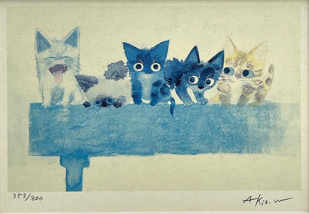 真作保証 渡辺あきお『スマイル』ダイヤモンド・スクリーン版画