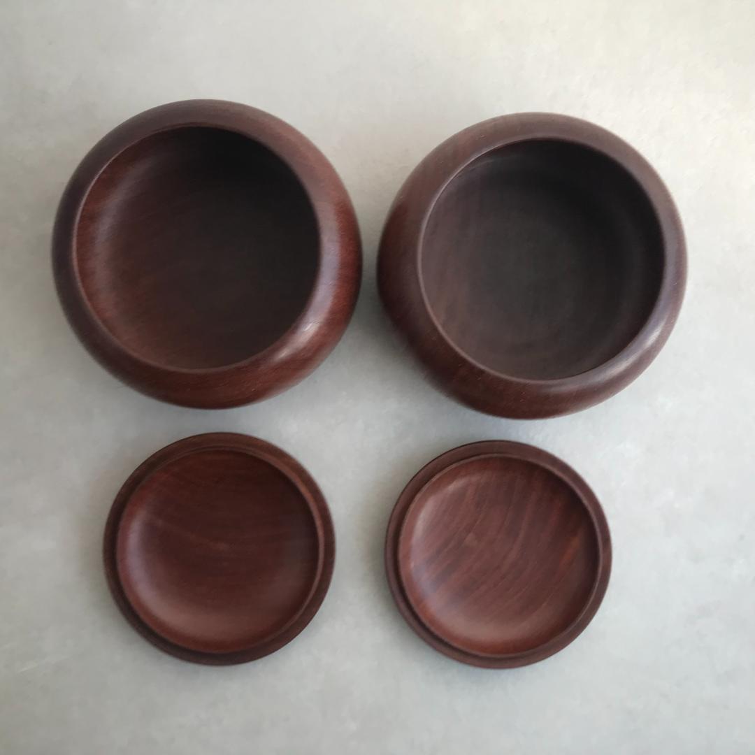 囲碁の駒 白石（黒石）＆ 碁笥 セット 木箱付き